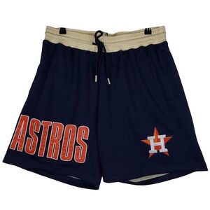 Houston Astros Mitchell & Ness MLB Large Jersey Shorts Cut & Sew Logo Navy New